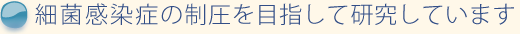 細菌感染症の制圧を目指して研究しています